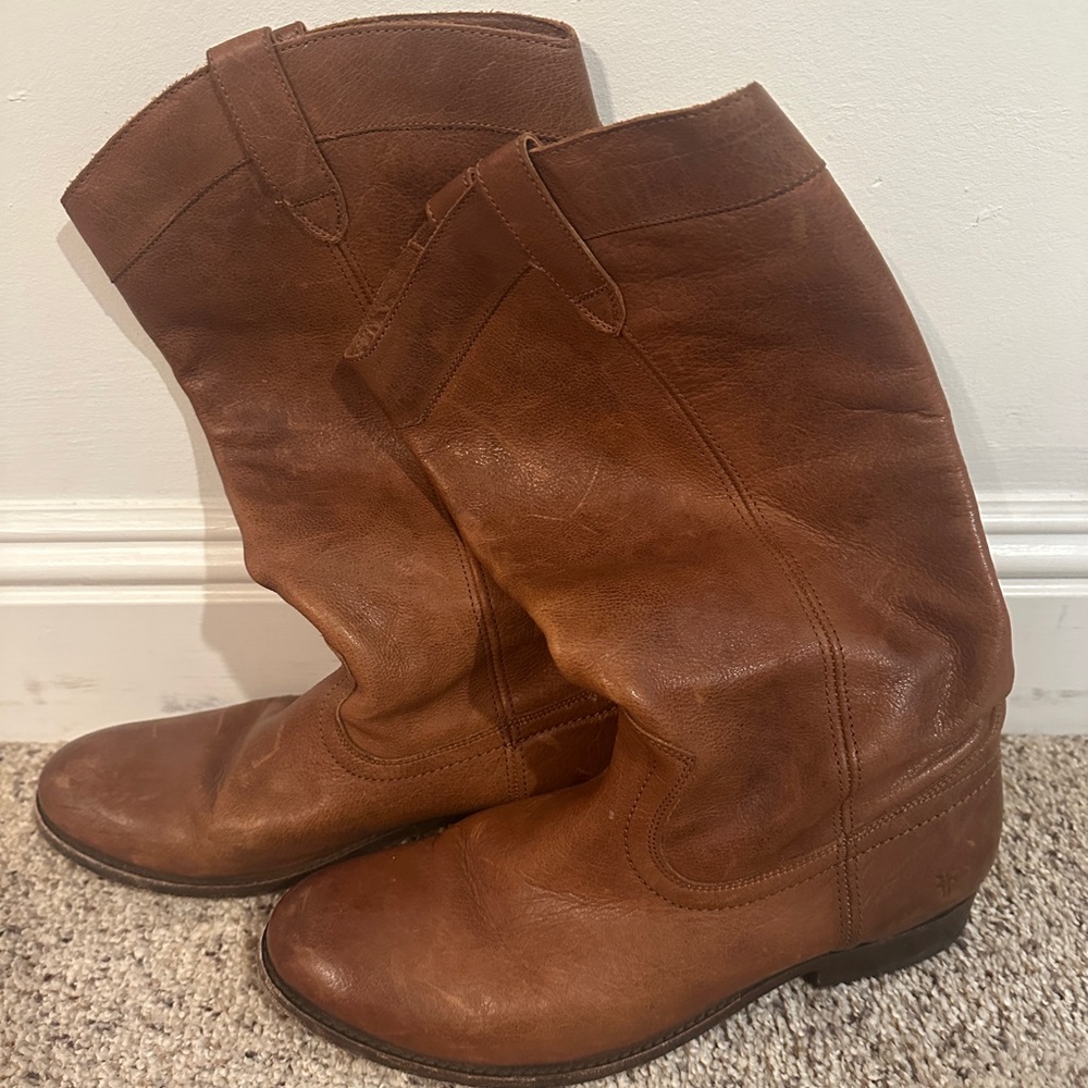 Frye mid calf boot - cognac